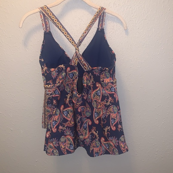 Alex Marie Boho 2 Piece Swim Top Only Navy Blue Women’s Sz Large - Picture 7 of 11